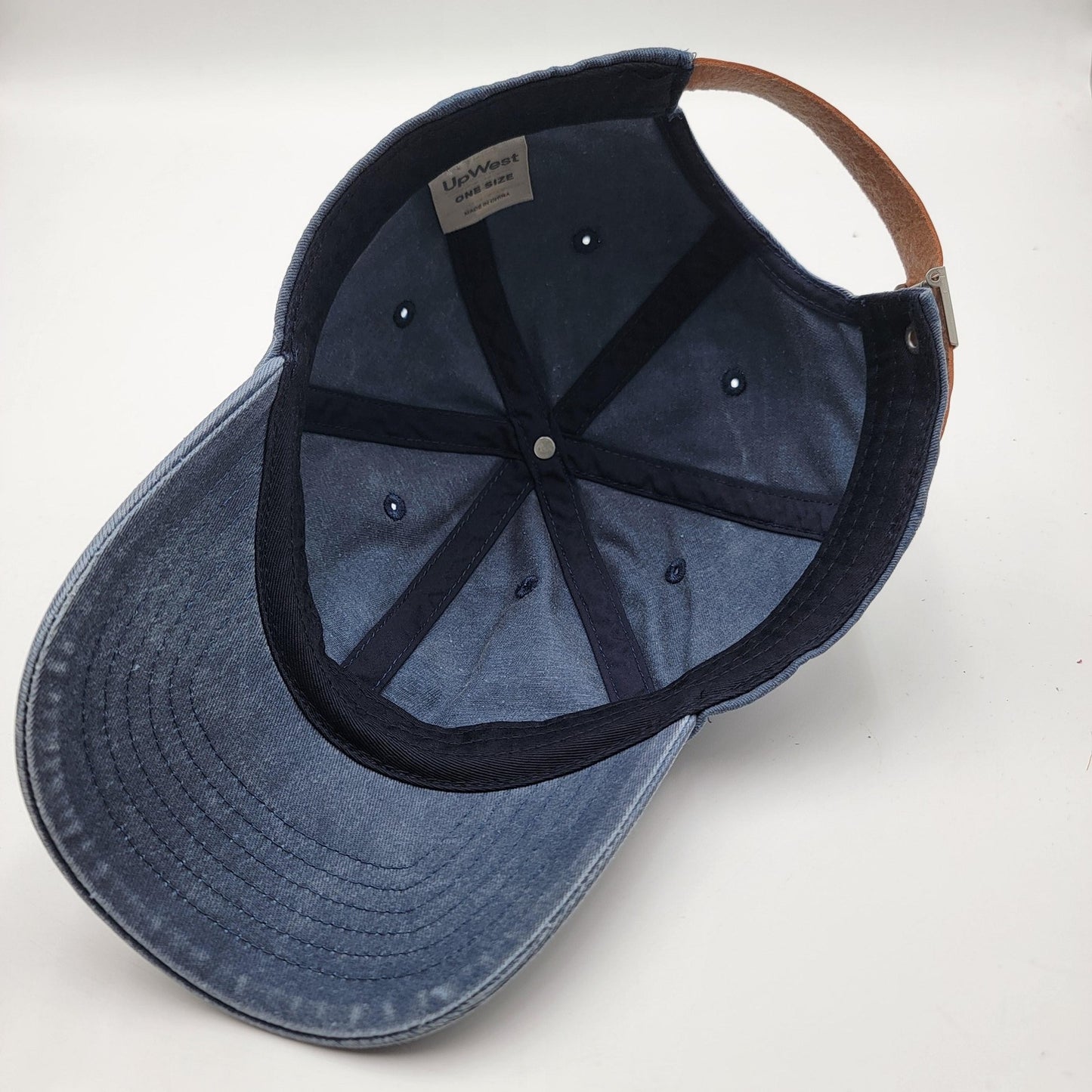 UpWest Hat Cap Strap Back Blue Denim Embroidered Mens One Size Casual Classic7