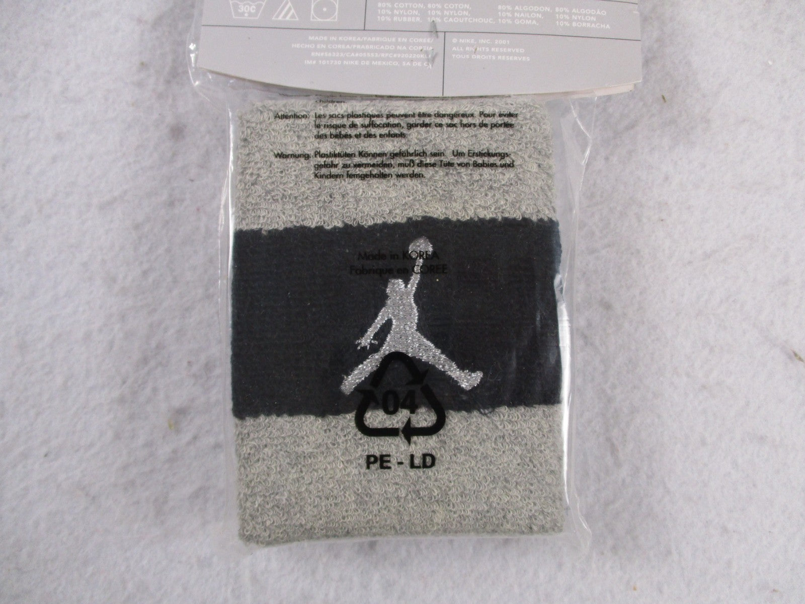 Air Jordan Jumpman Wristbands Gray Black 2001 Vintage NWT Deadstock 5908332
