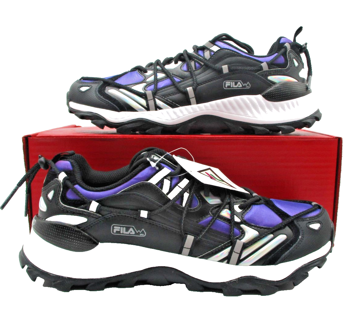 Fila Explore Energized Shoes Mens Size 8.5 Black Purple Trail Sneakers (1B8)0