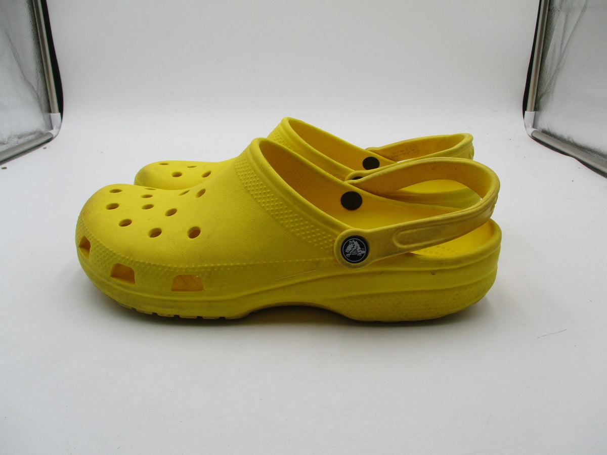 Crocs Classic Clog Shoes Mens Size 11 Yellow Slip On Sandals Comfort Casual1