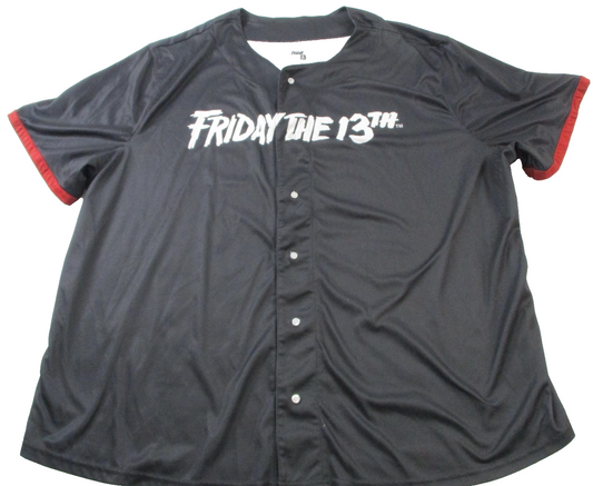 Friday The 13th Shirt Mens 5XL Black Jason Mask Button Up Hybrid Apparel 14890