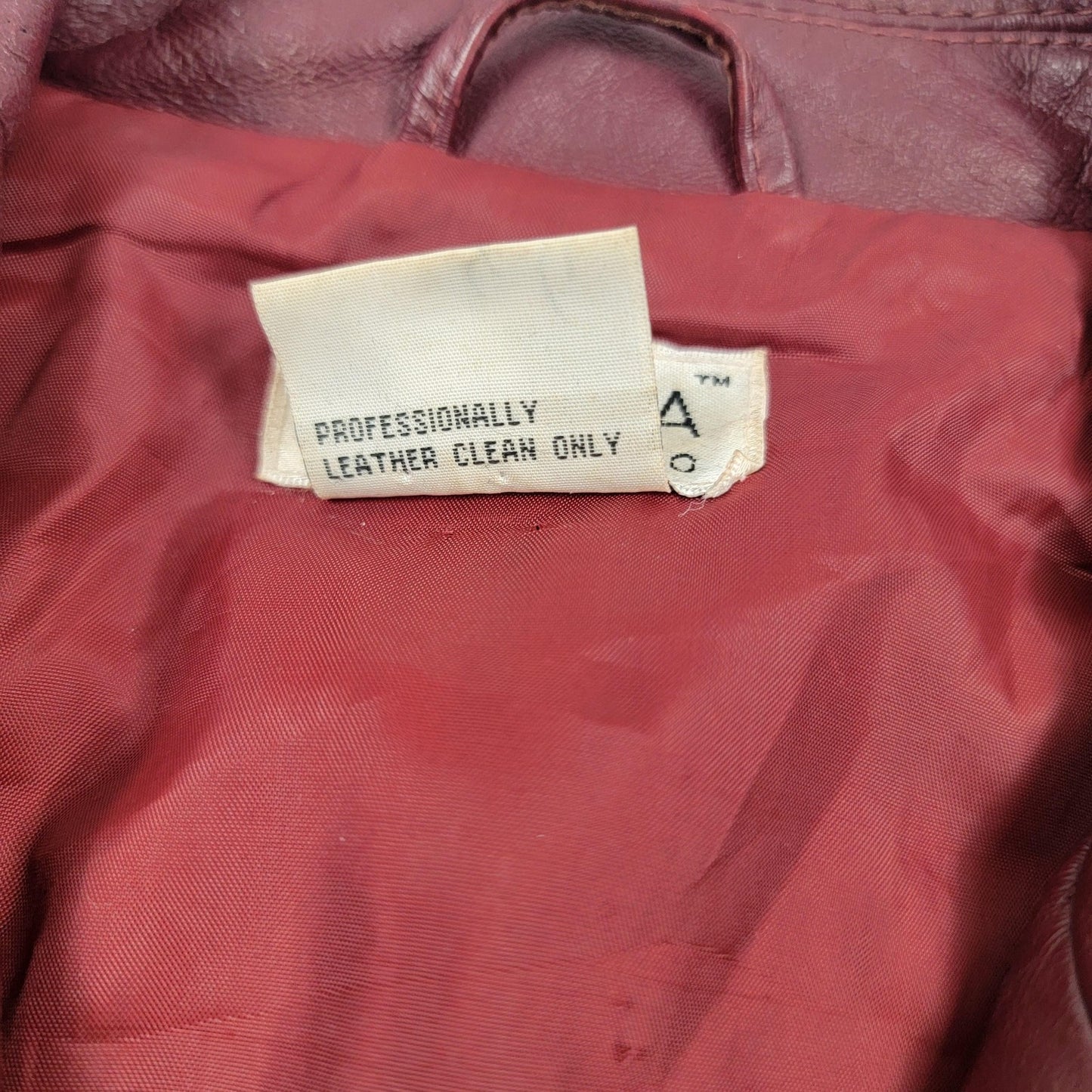 Tribeca Studio Leather Blazer Jacket Womens Medium Burgundy Button Front Lined3