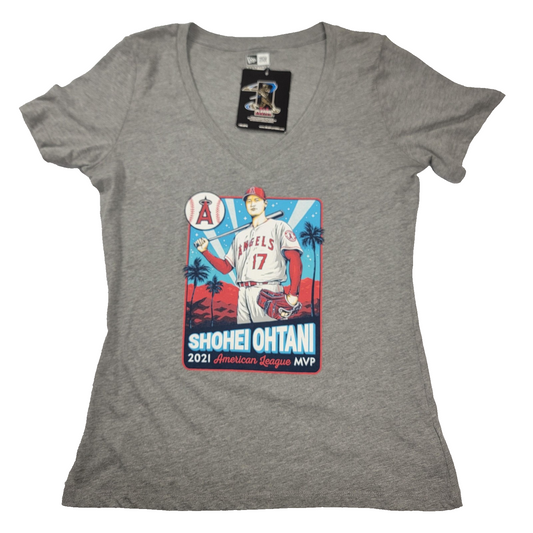 Los Angeles Angels Shirt Women Lg Gray MLB Baseball Shohei Ohtani New Era