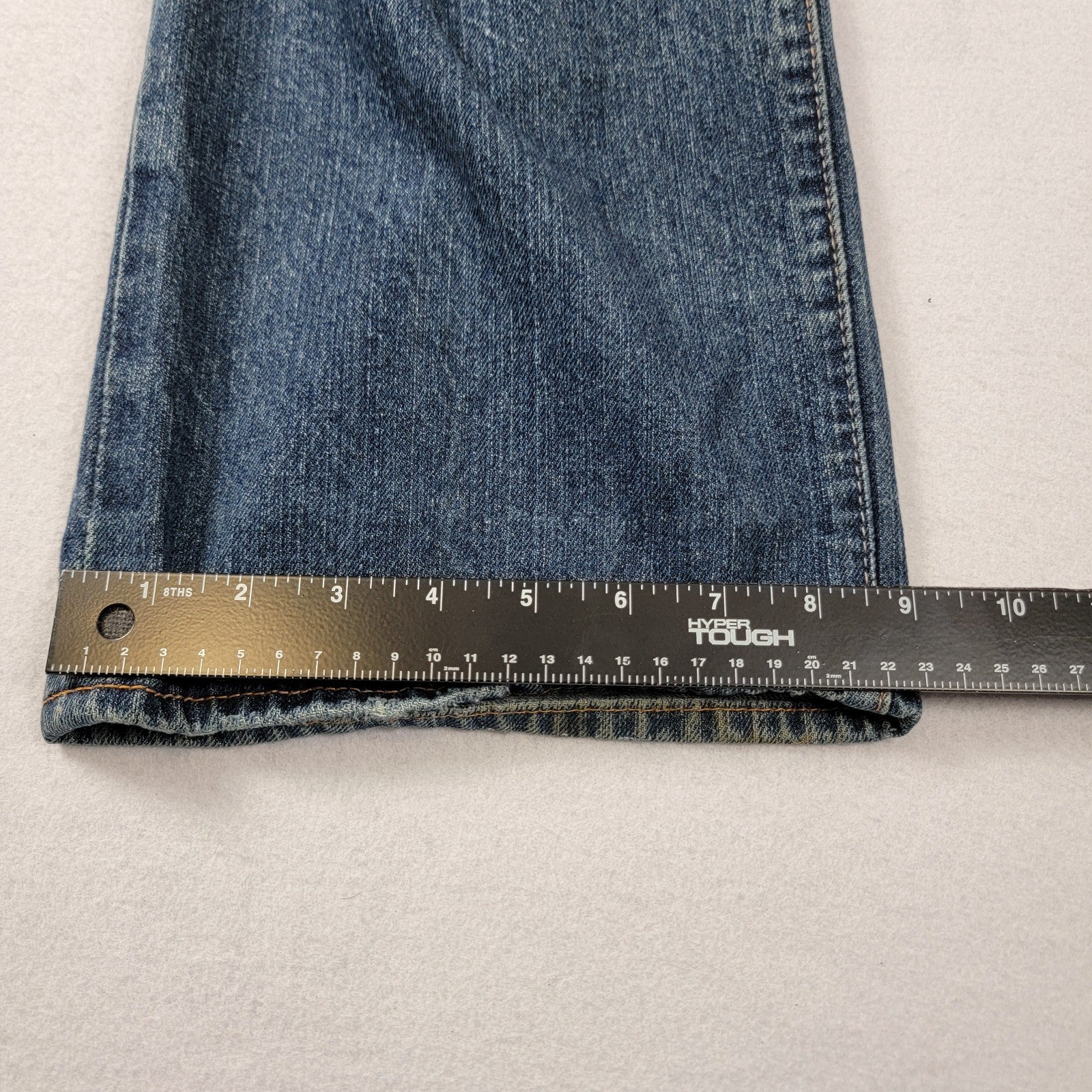 Ed Hardy Jeans Mens 34x34 Blue Denim Straight Leg Tiger Embroidery Distressed17