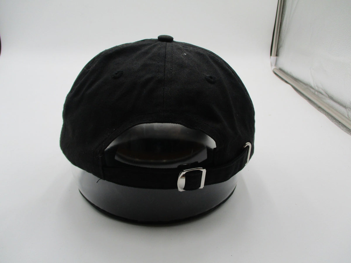 Broken Heart Hat Cap Strap Back Mens One Size Black Cotton Embroidered Dad5
