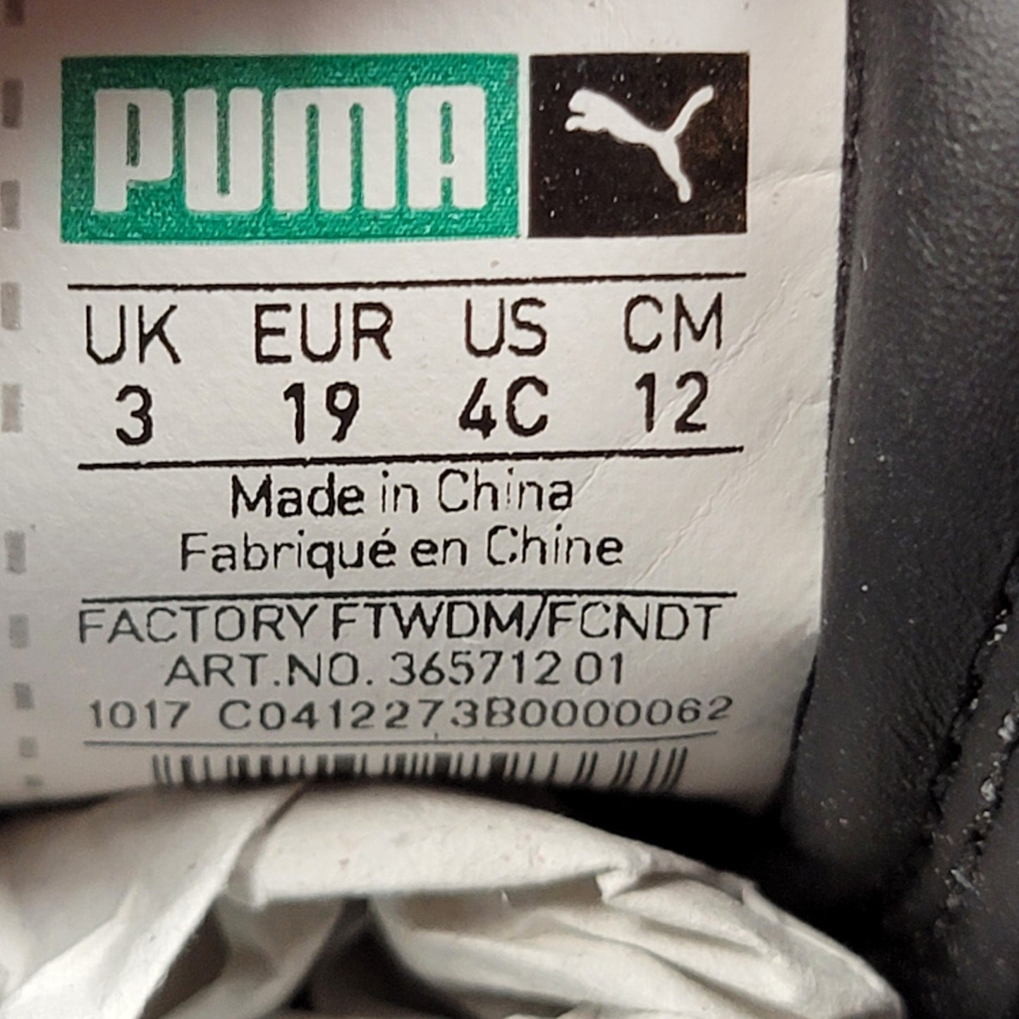 Puma Suede Diamond Supply Company Black/Diamond Blue Sz 4C 365712 01 6