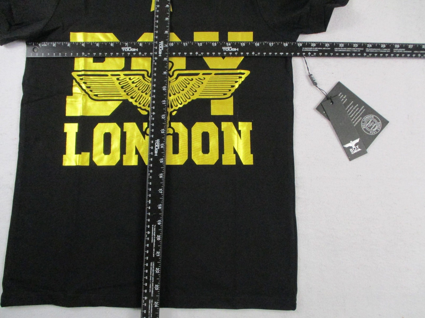 BOY London Shirt Mens Small Black Gold Eagle Logo Graphic Tee Streetwear 13097