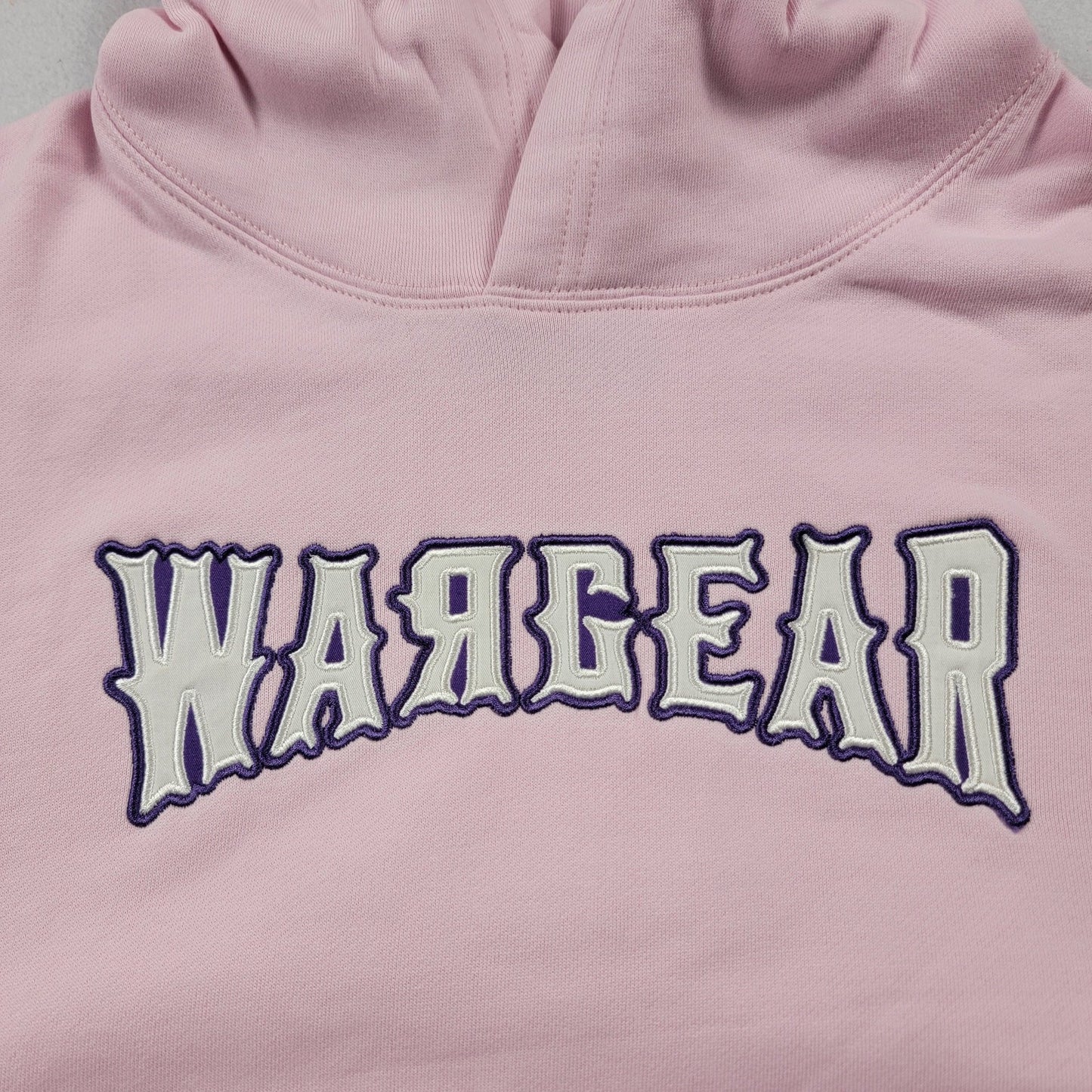 RawGear Pink Cropped Hoodie L Womens WarGear Logo Embroidered NWT