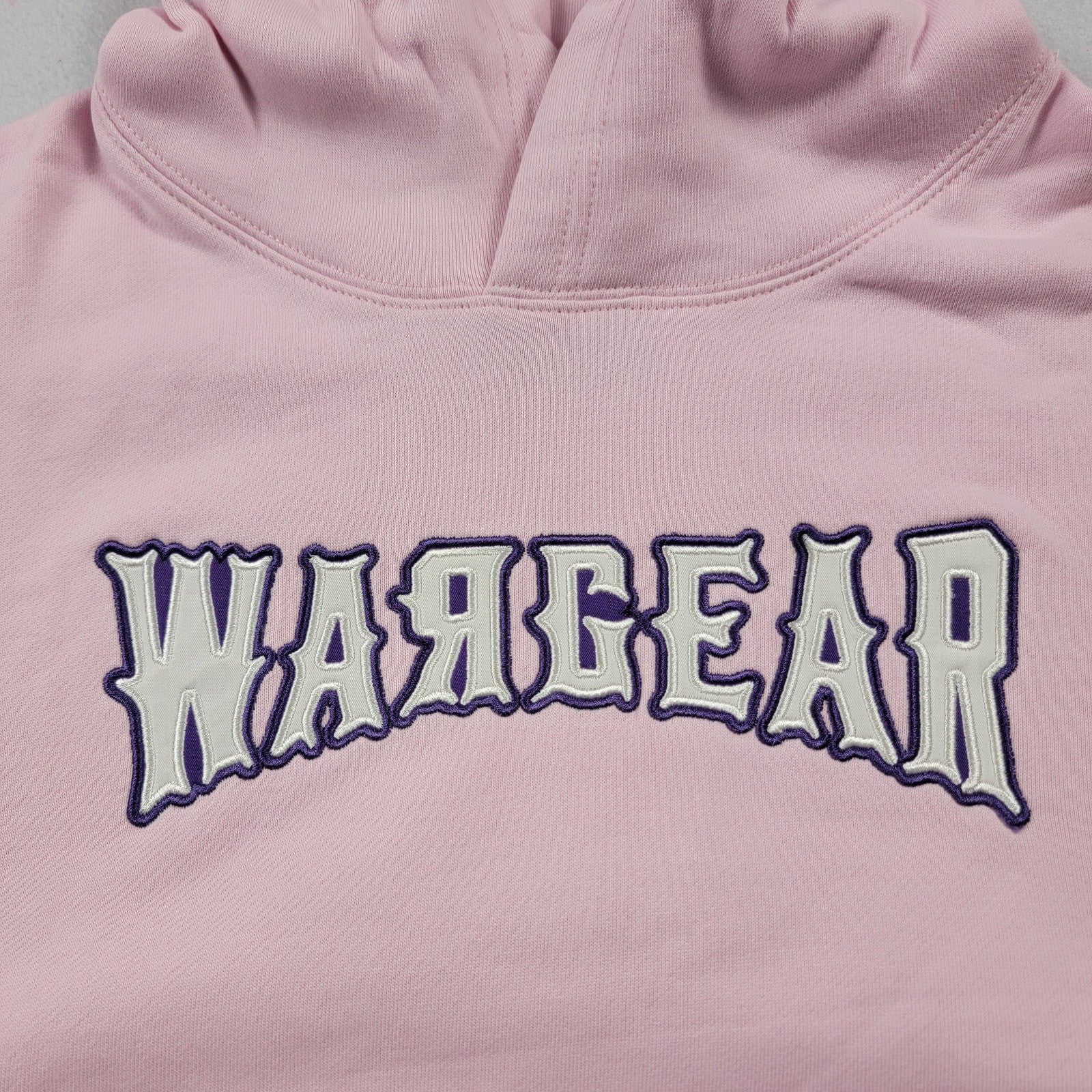 RawGear Pink Cropped Hoodie L Womens WarGear Logo Embroidered NWT