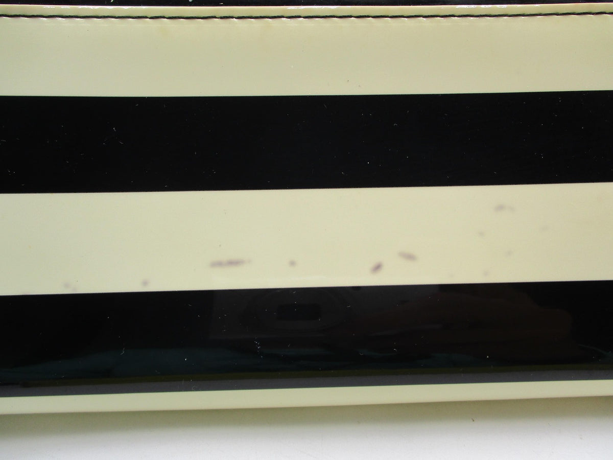 Kate Spade Wallet Women's One Size Black Striped Patent Zip Around Wristlet3