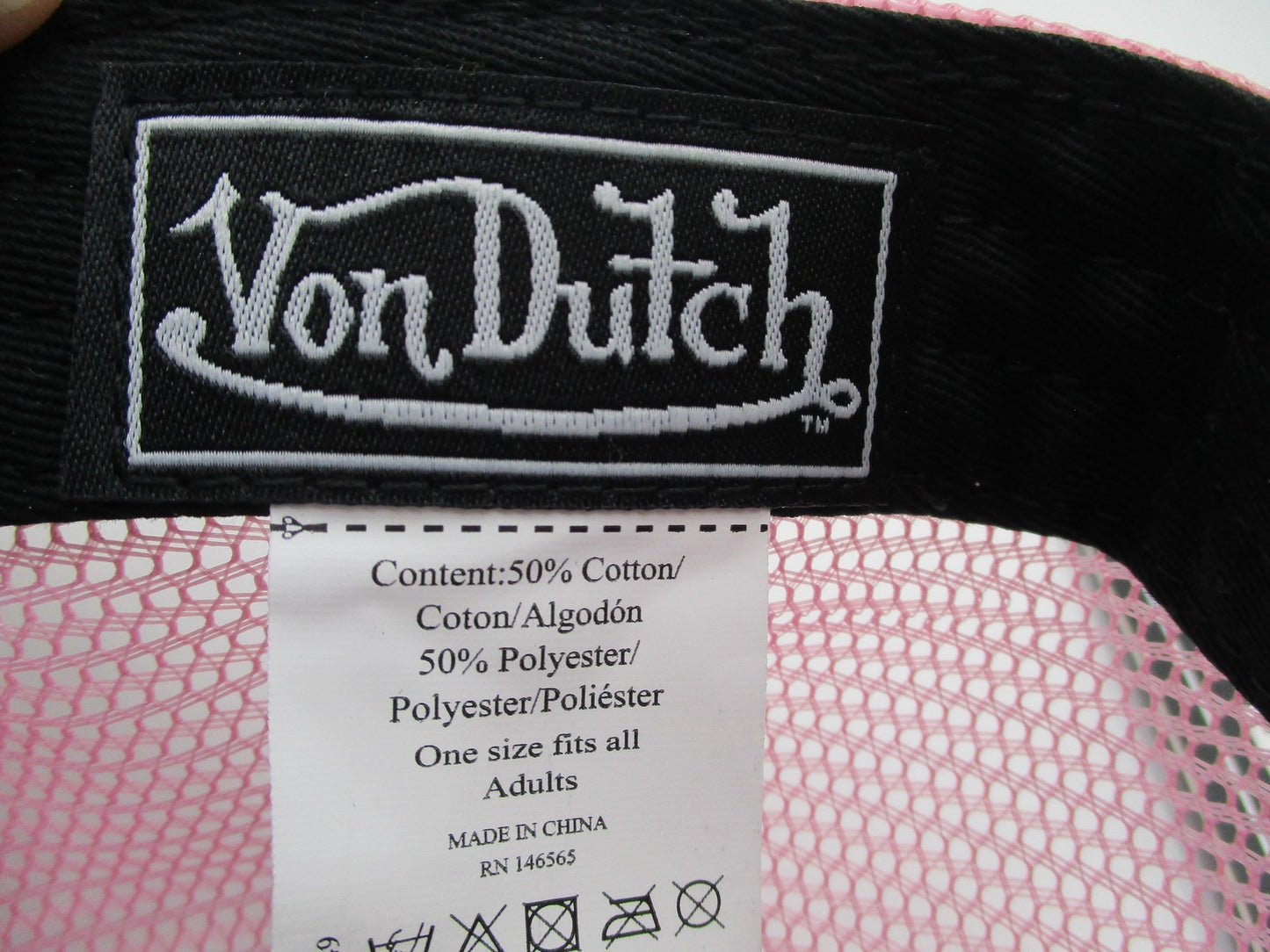 Von Dutch Hat Cap Snap Back Mens One Size Black Pink Trucker Mesh Originals9