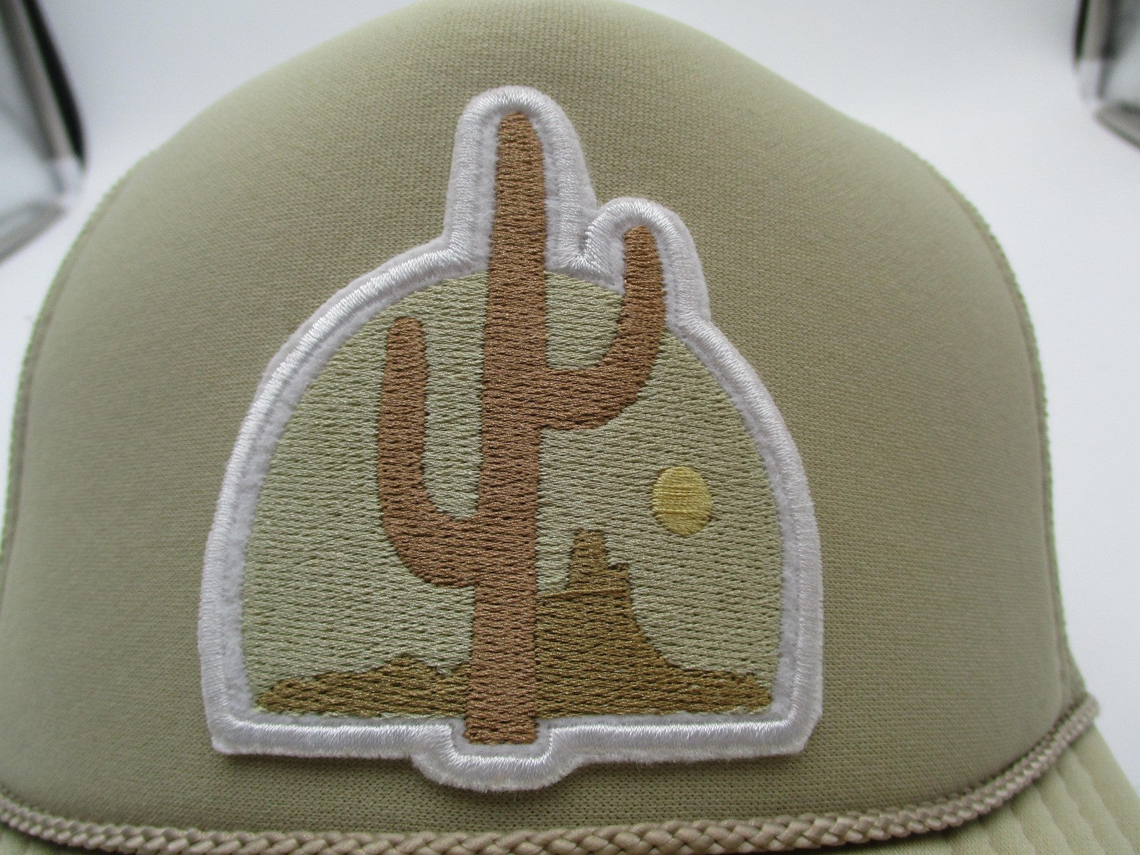 Otto Cactus Desert Hat Cap Snap Back Mens One Size Beige Trucker Mesh Patch3