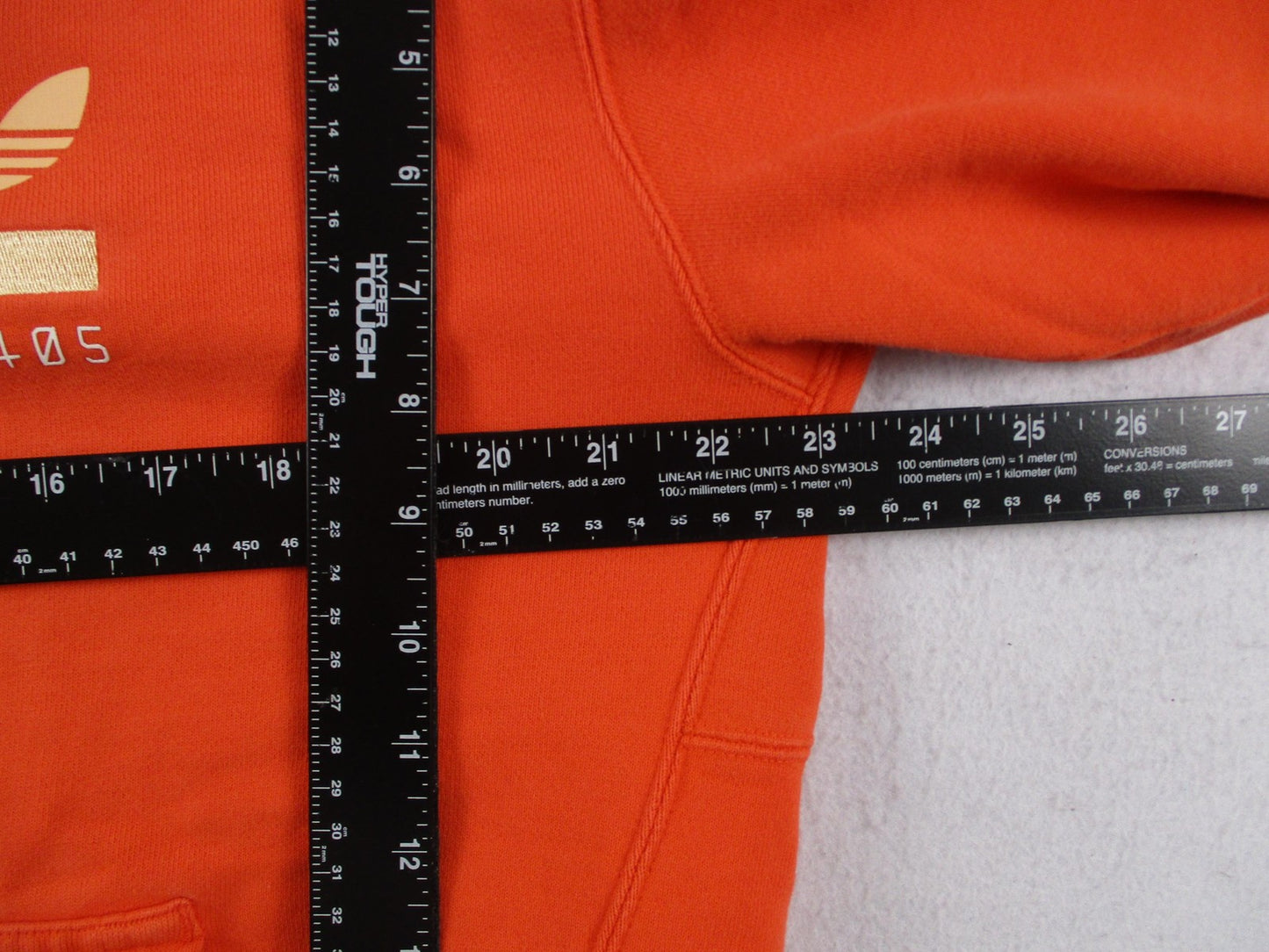 Adidas Hoodie Mens Medium Orange Fleece Sweatshirt Built For Purpose Trefoil5