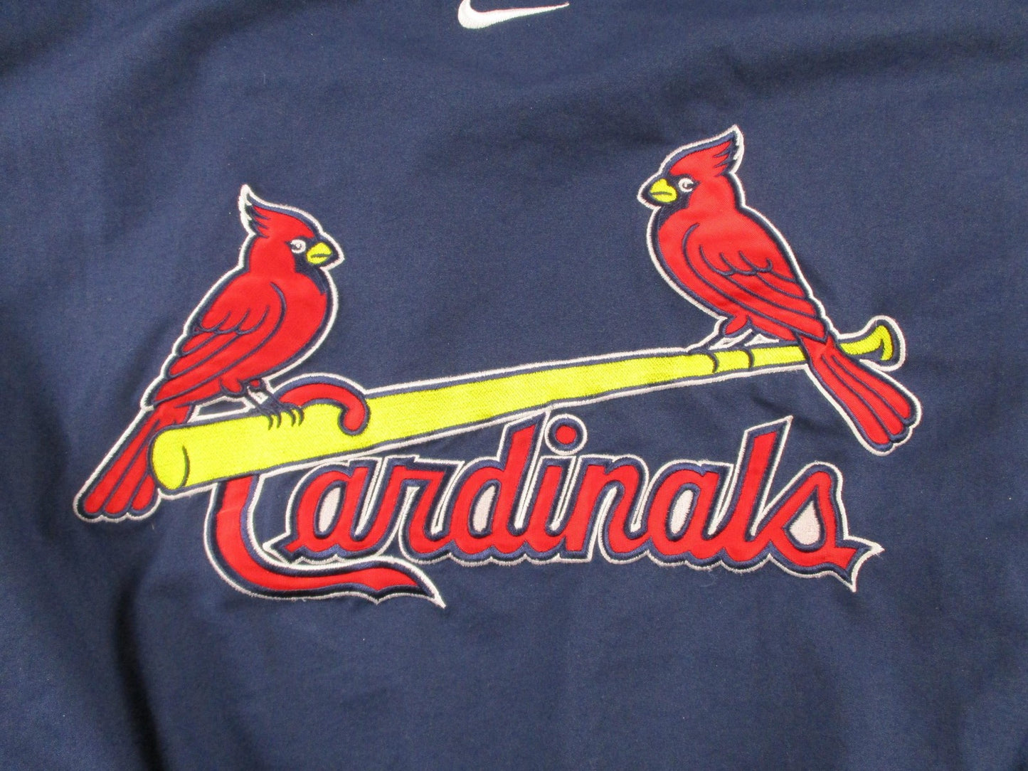 St. Louis Cardinals Jacket Mens Large Blue MLB Baseball Nike V Neck Pullover3