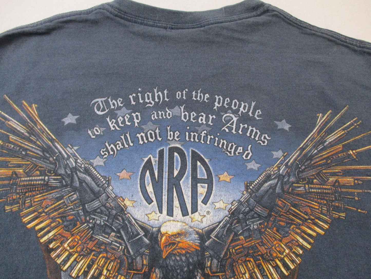 NRA Shirt Mens XL Blue Second Amendment Eagle Graphic Patriotic USA Tee 15678