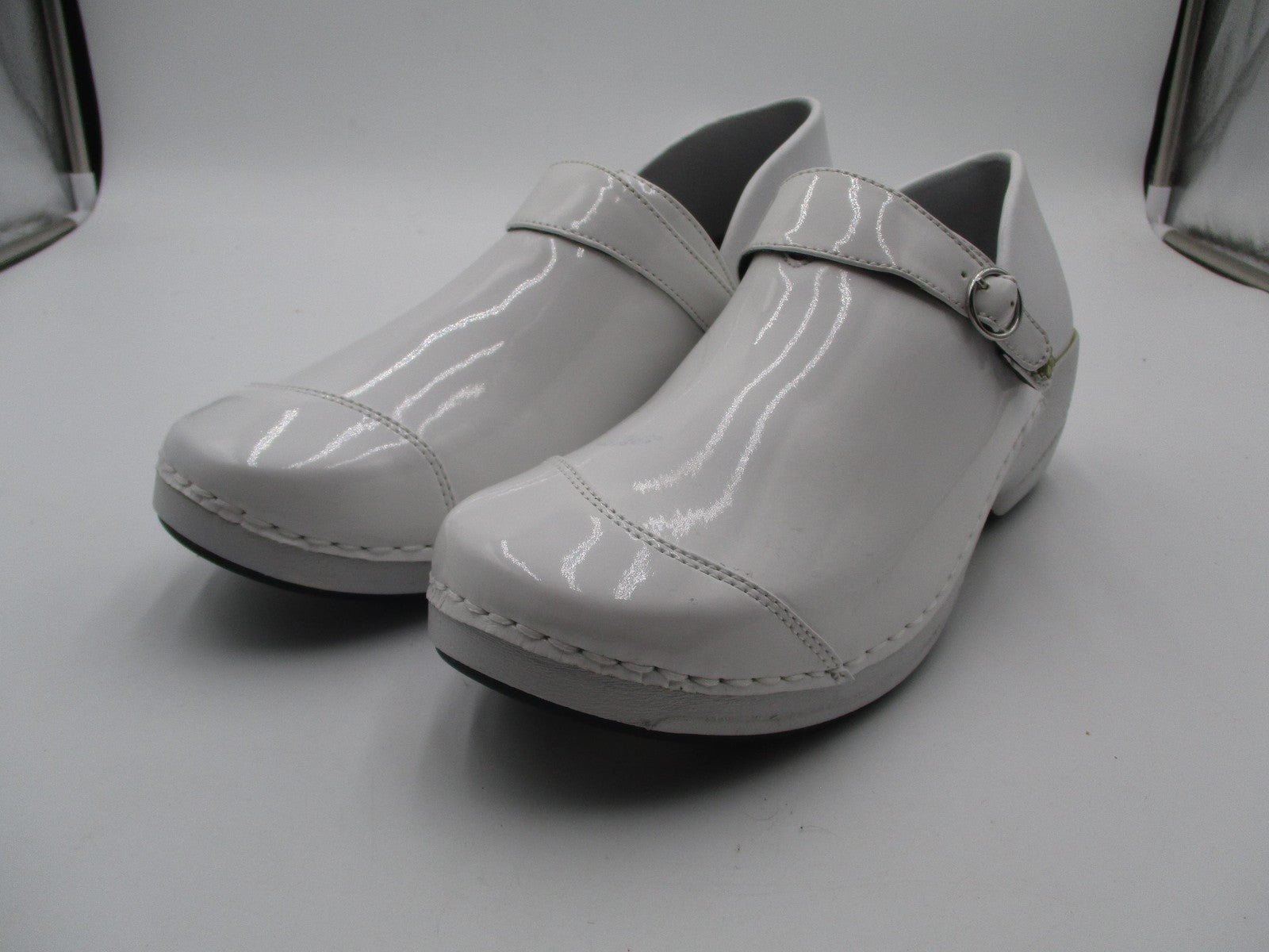 Rocky 4EurSole Shoes Womens Size 10 White Patent Clog Slip Resistant RKH0510
