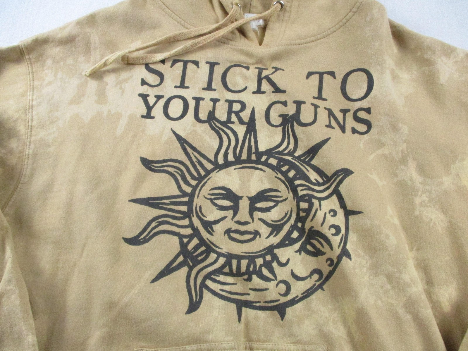 Independent Trading Hoodie Mens Large Beige Fleece Sweatshirt Stick To Your Guns2