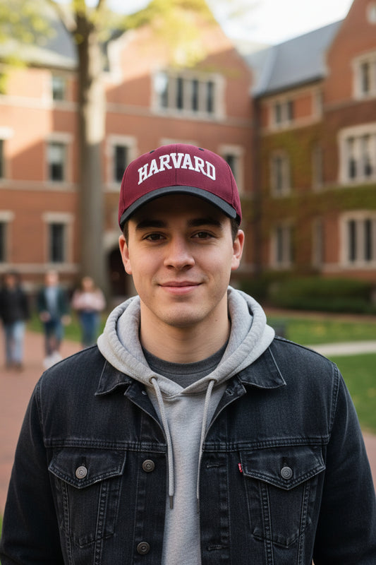 Harvard University Hat Cap Strap Back One Size Red Black NCAA College OC Mens0