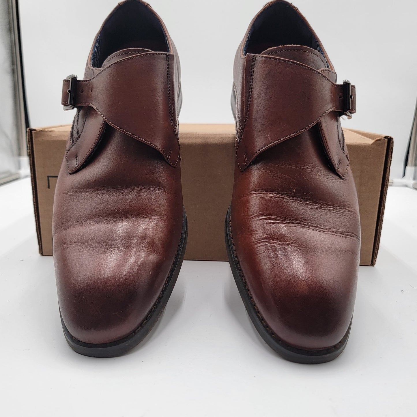 Stacy Adams Karcher Monk Strap Plain Toe  Mens Brown Shoes 25590221 Sz 9.5W2