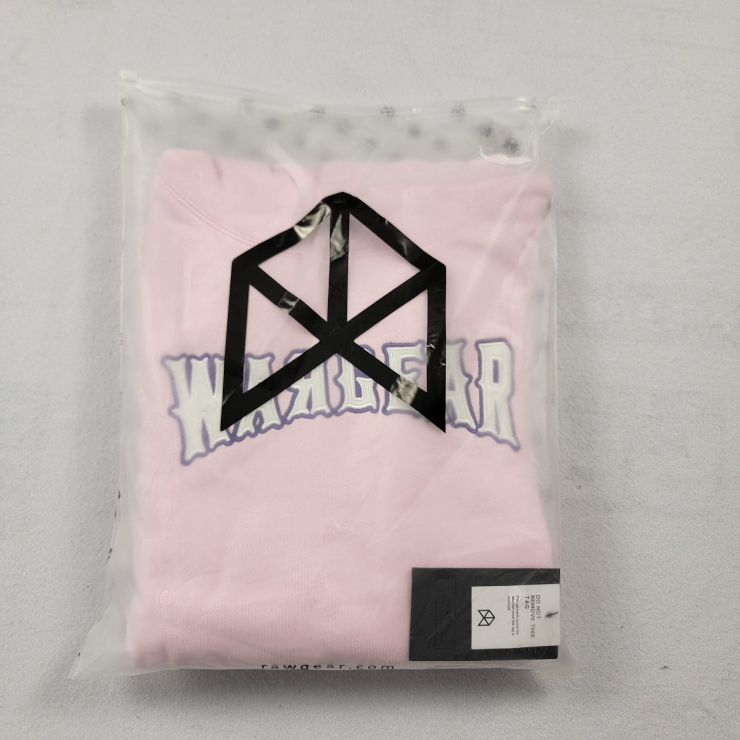 RawGear Pink Cropped Hoodie L Womens WarGear Logo Embroidered NWT