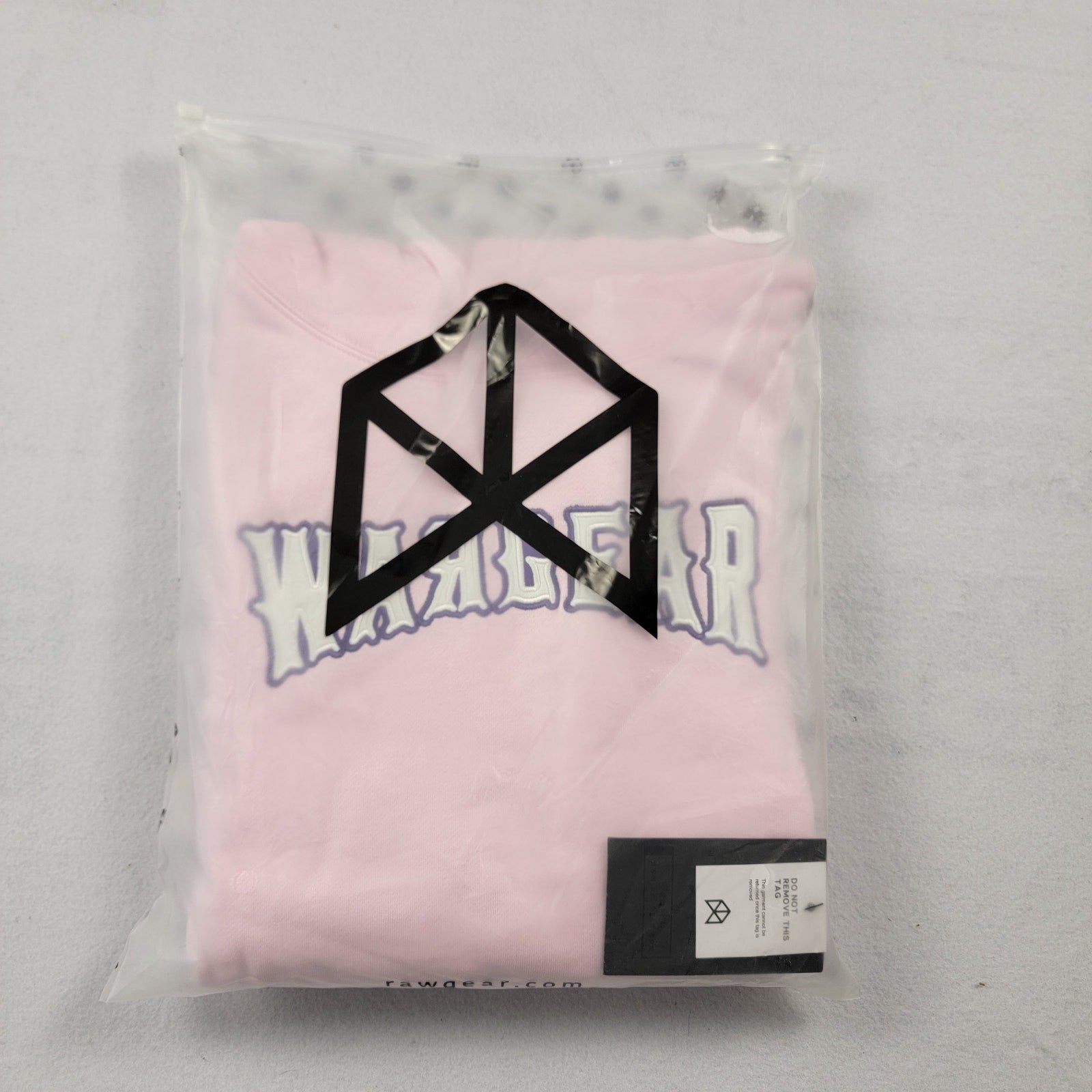 RawGear Pink Cropped Hoodie L Womens WarGear Logo Embroidered NWT