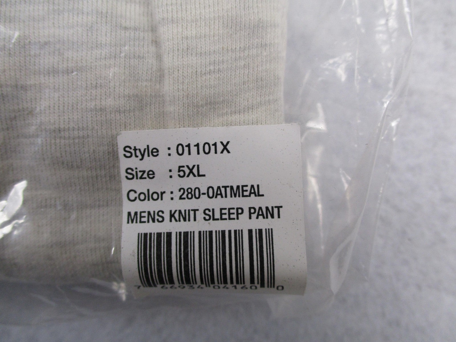 Hanes Pajama Pants Mens 5XL Beige Oatmeal Knit Sleep Lounge XTemp 01101X