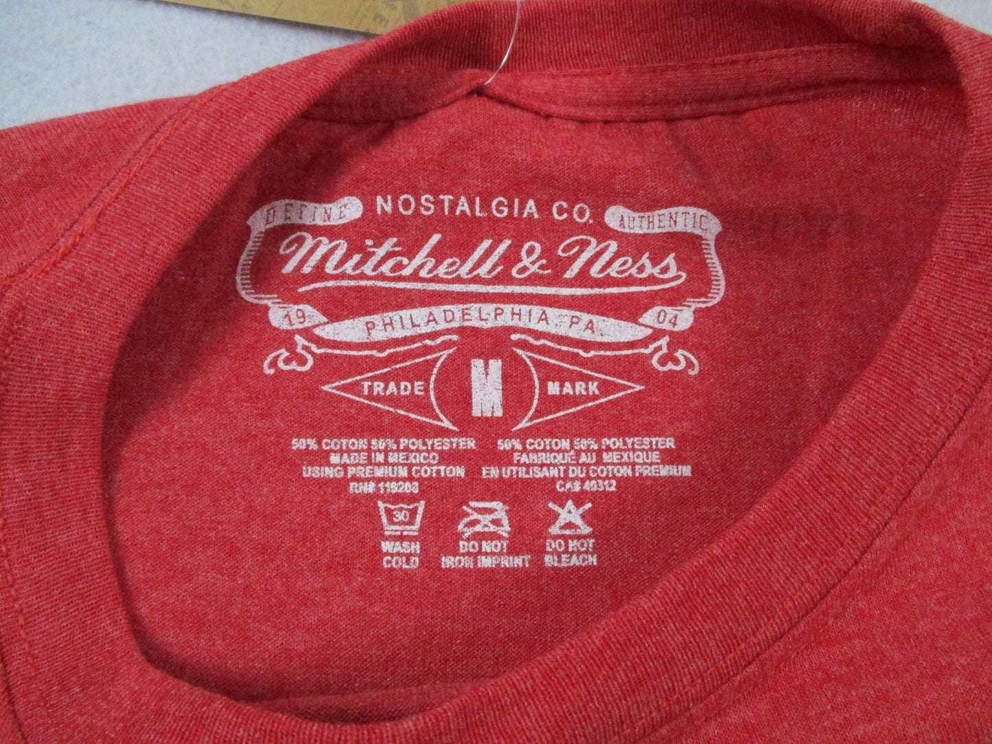 Boston Red Sox Shirt Mens Medium Red MLB Baseball Mitchell & Ness Tee 1385884