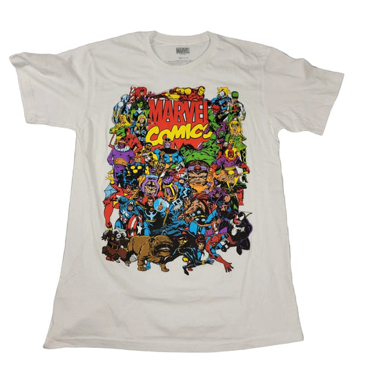 Marvel Comics Mad Engine All Characters Mens White Tshirt Sz S