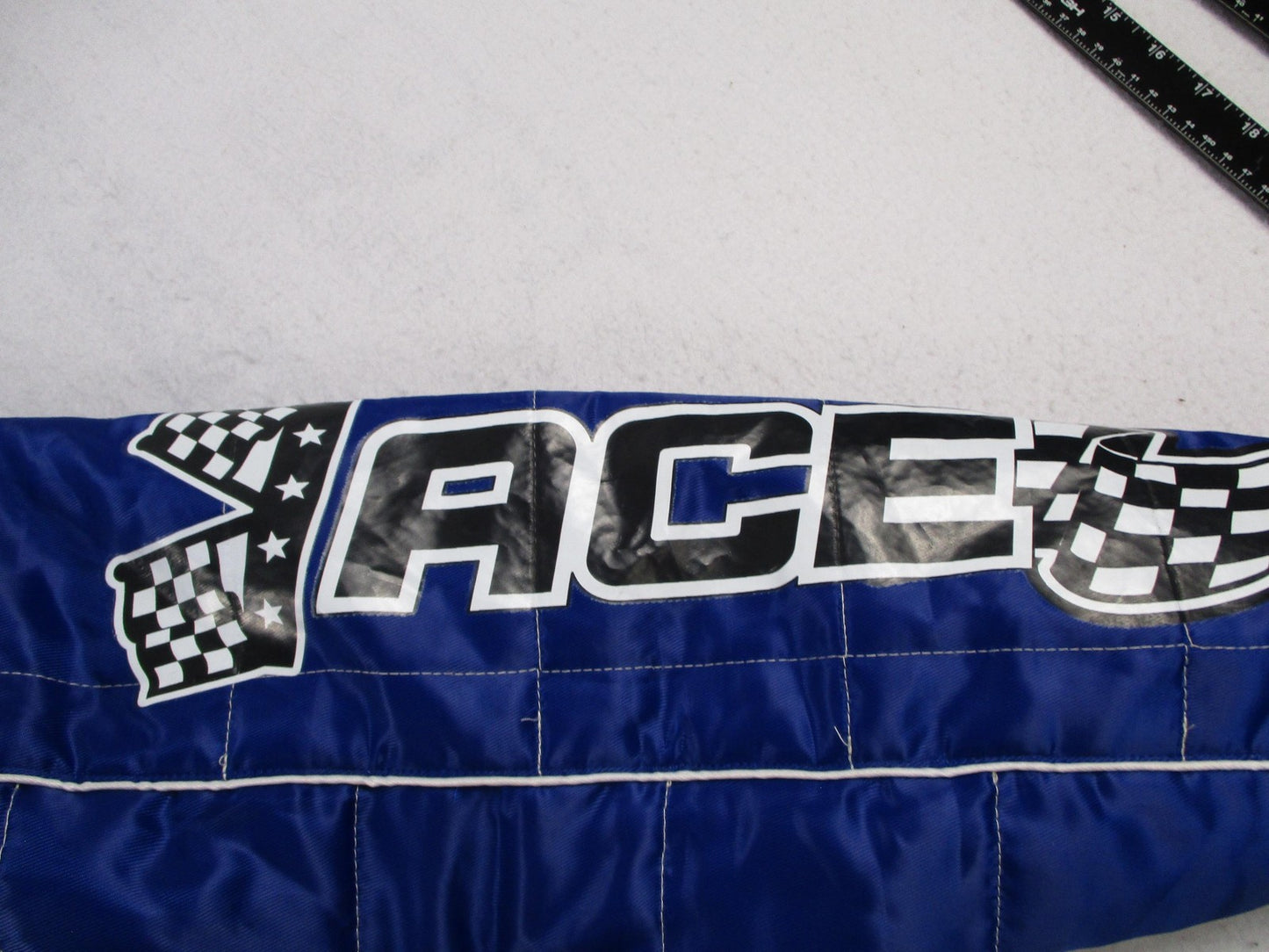 R3bel Jacket Mens 2XL Blue Racing Speed Car Graphic Quilted Satin Bomber11