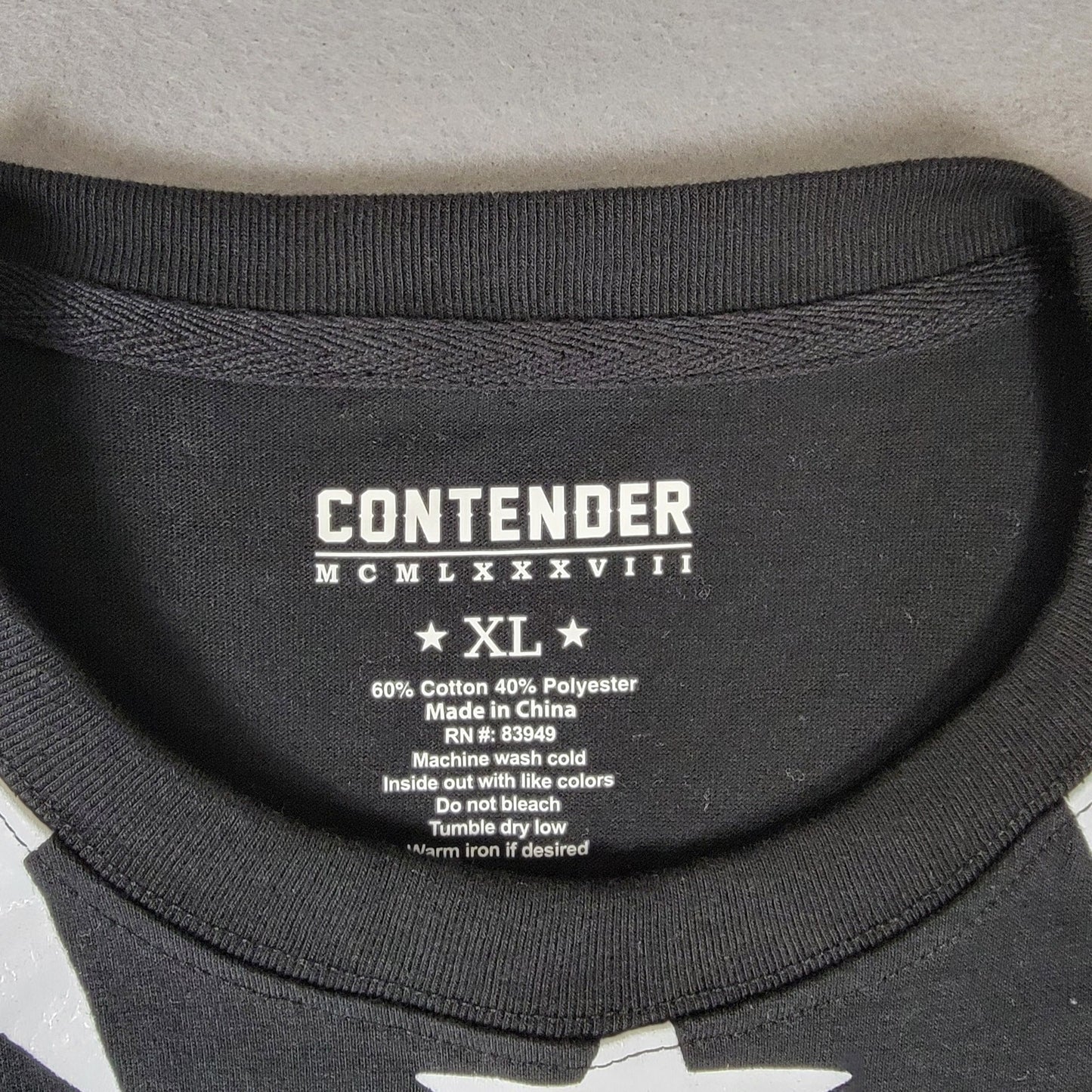 Contender USA Long Sleeve Shirt Monochrome Black Men's Sz XL