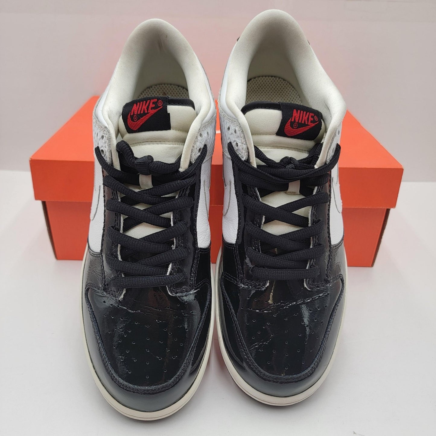 Nike Dunk Low Premium Shoes Mens Size 10.5 White Black Patent Leather 3076961133
