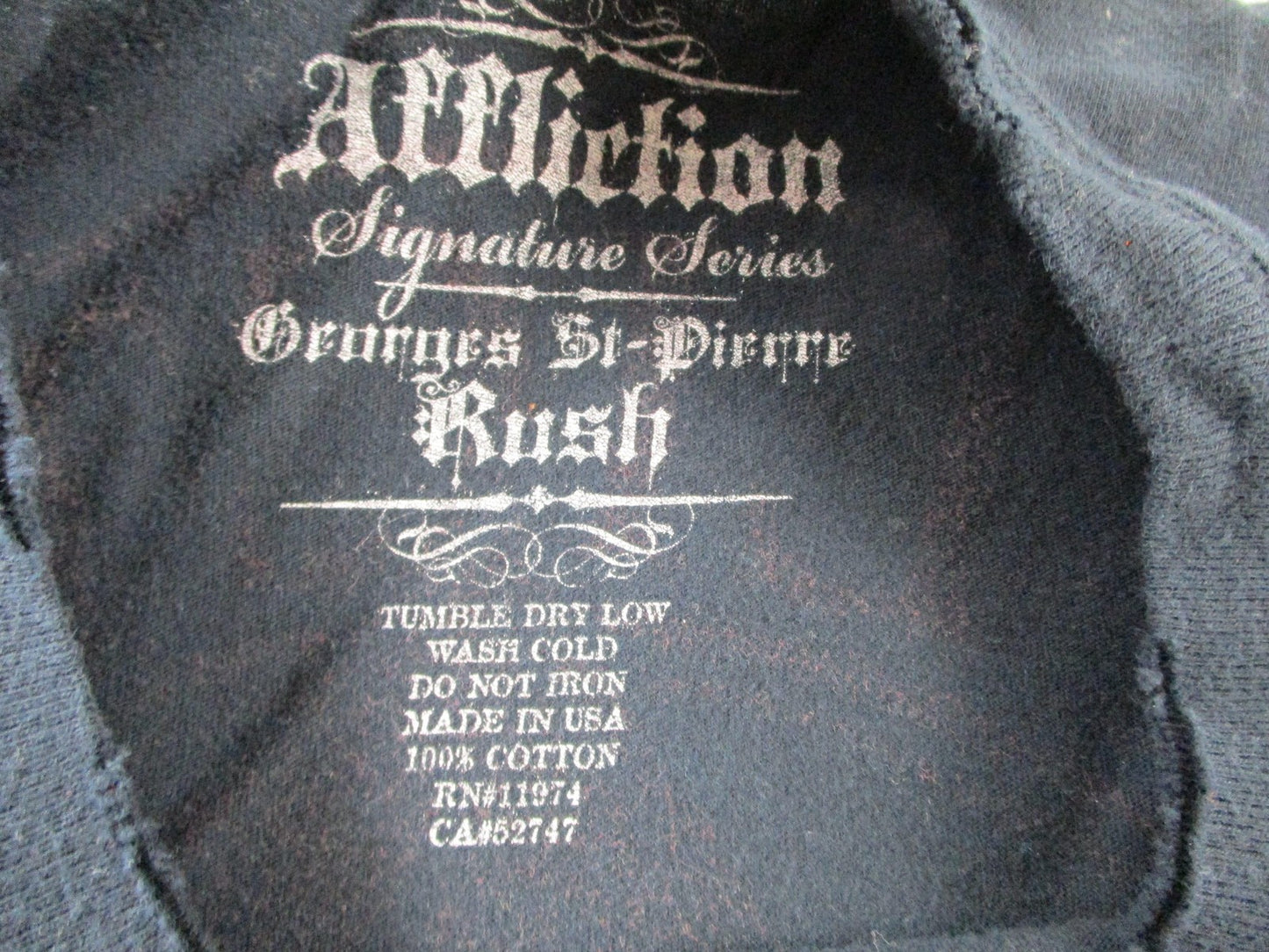 Affliction Shirt Mens XL Black Georges StPierre Rush UFC MMA Graphic Tee 15892