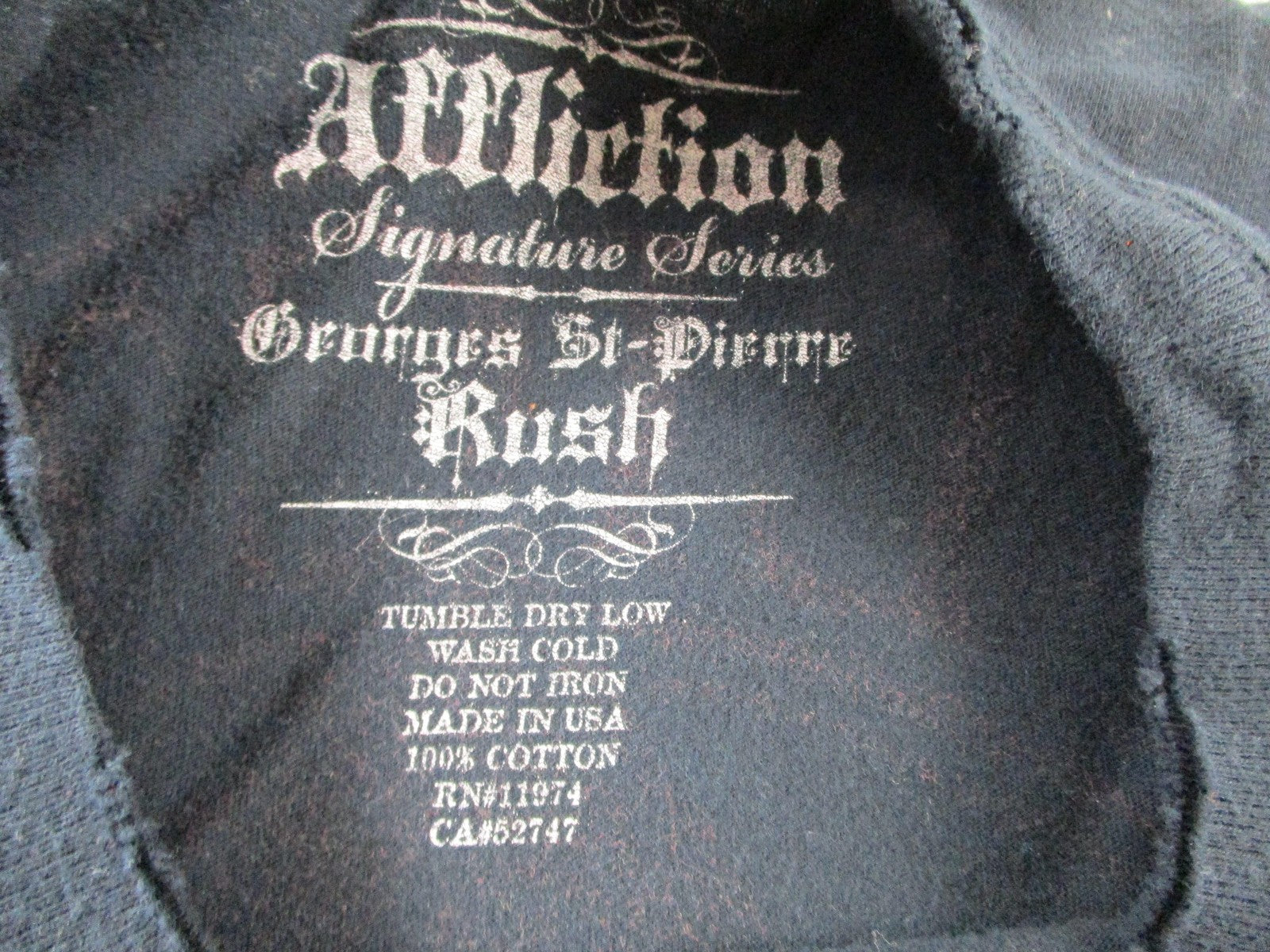 Affliction Shirt Mens XL Black Georges StPierre Rush UFC MMA Graphic Tee 15892