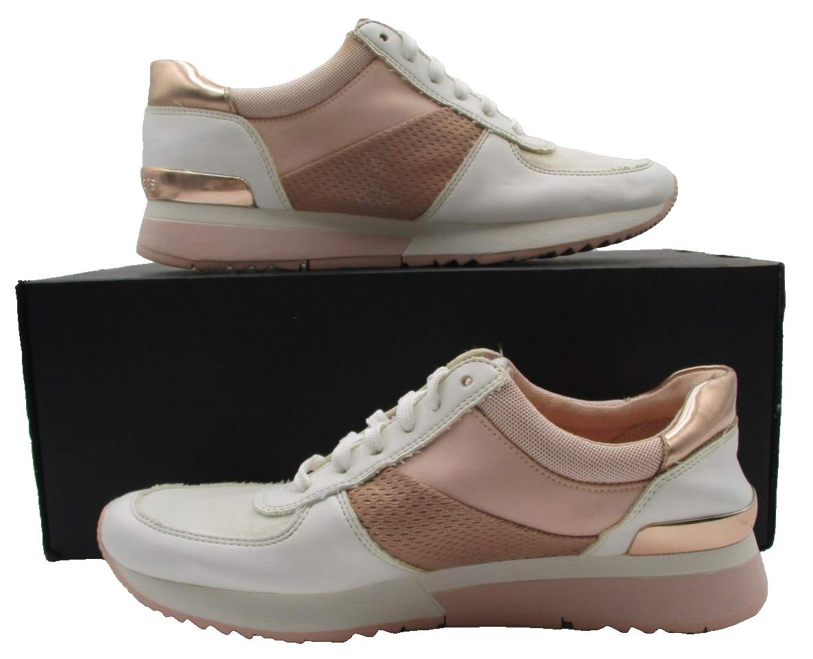 Michael Kors Shoes Womens Size 7.5 Pink Rose Gold Colorblock Sneakers AN21A 1P91