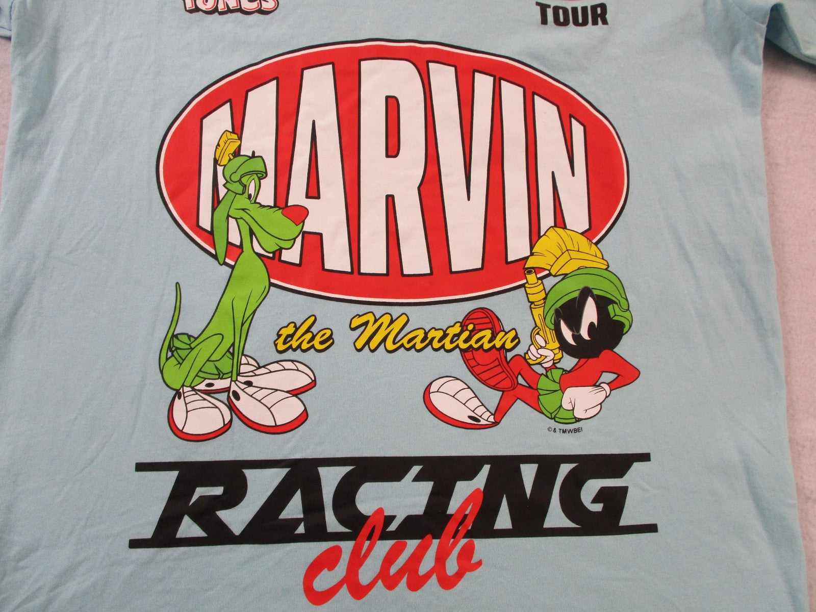 Looney Tunes Marvin The Martian Shirt Mens Small Blue Racing Club Graphic Tee6