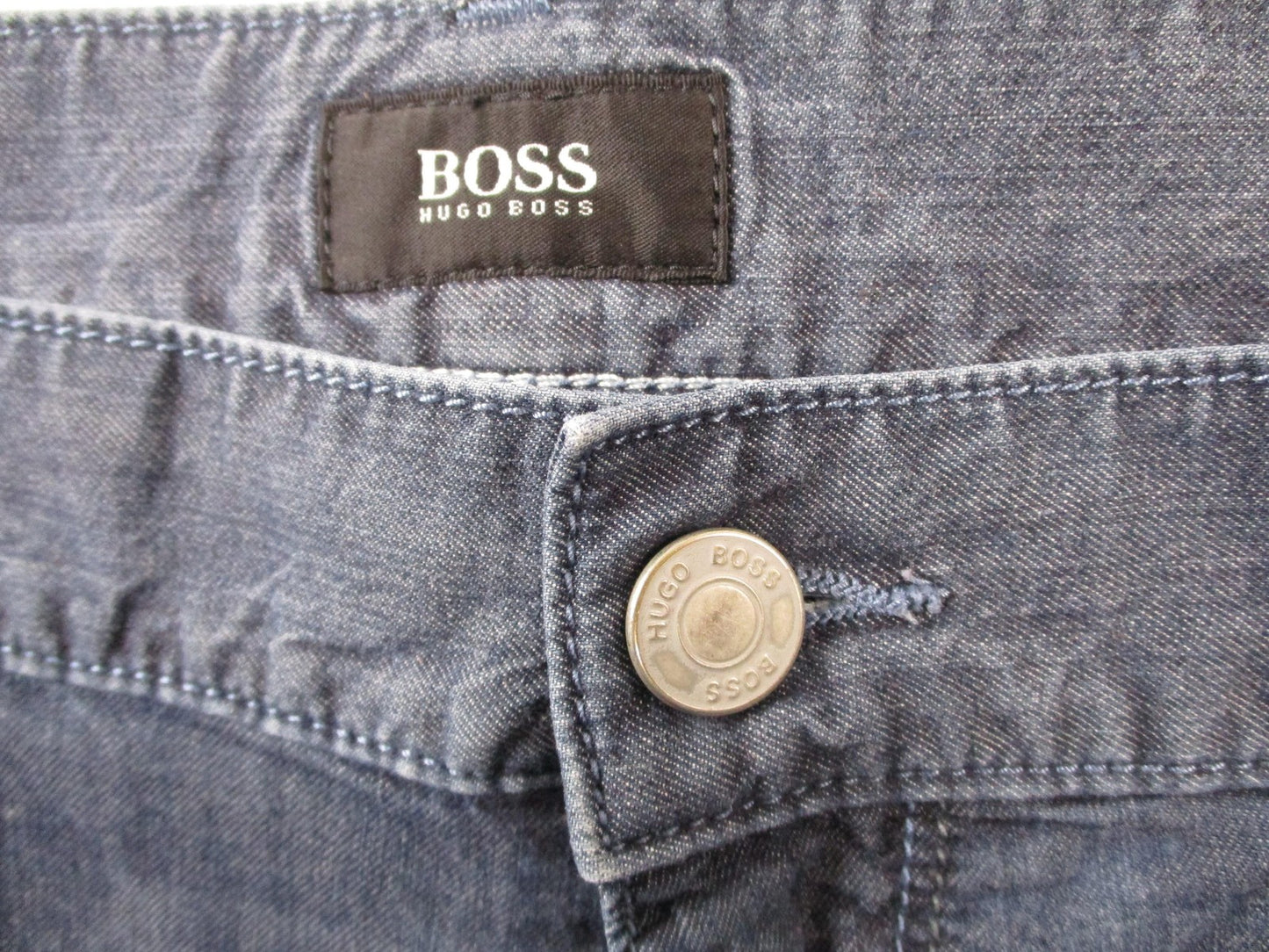 Hugo Boss Jeans Mens 38x30 Blue Maine1 Rinse Stretch Straight Leg Denim 14342