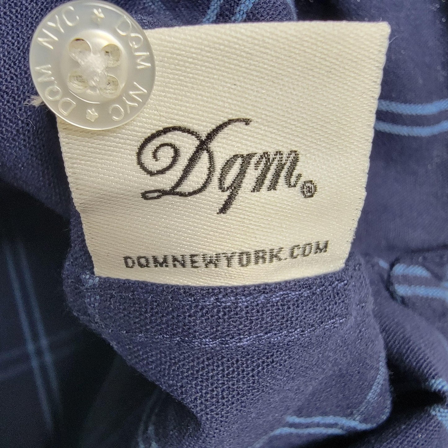 DQM New York Shirt Mens Large Blue Plaid Button Down Long Sleeve Casual Cotton7