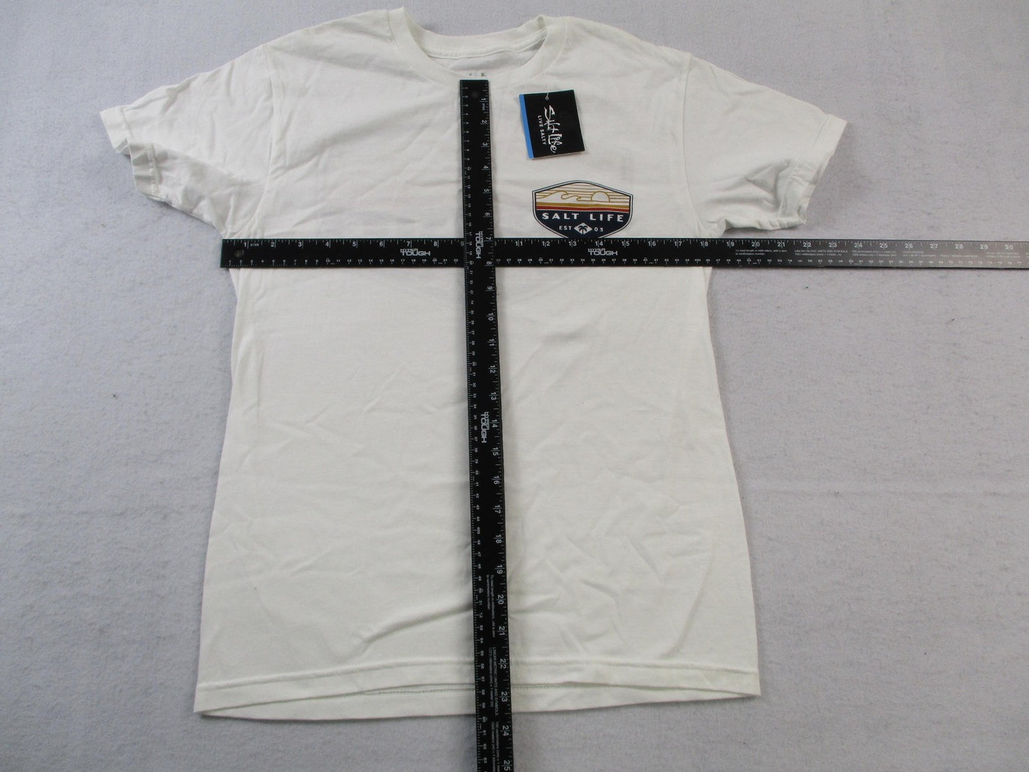 Salt Life Shirt Mens Small White The Flash Fish Surf Dive Relax Graphic 16415
