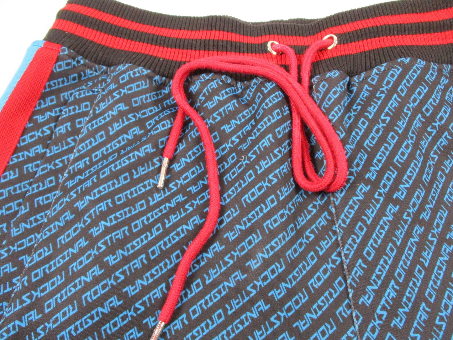 Rockstar Original Tracksuit Set Mens Large Black Blue Logo Track Sweatsuit Zip14