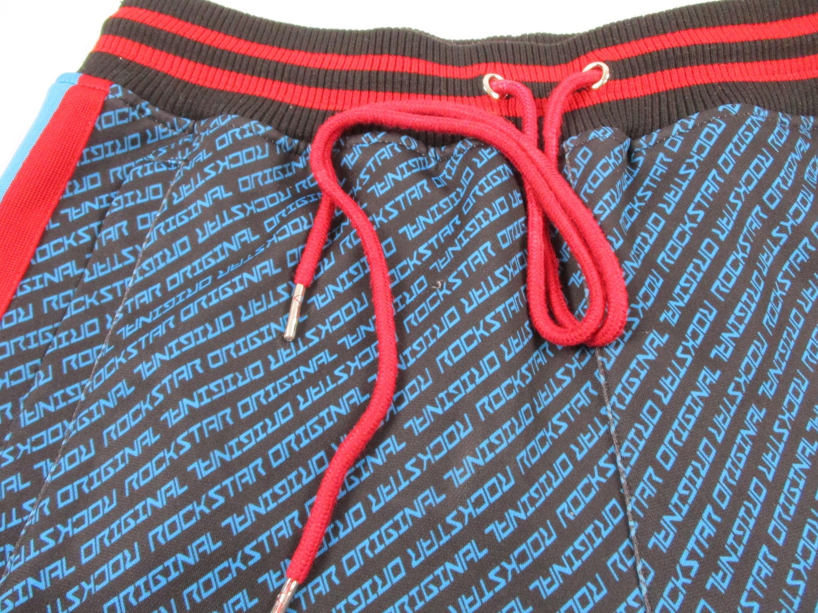 Rockstar Original Tracksuit Set Mens Large Black Blue Logo Track Sweatsuit Zip14