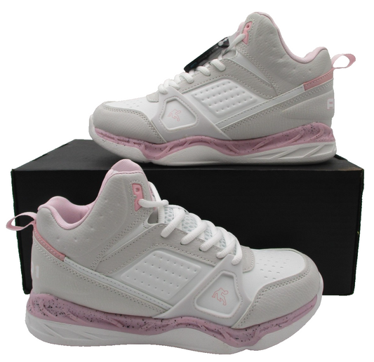 AND1 Shoes Kids Size 5 White Pink Basketball Sneakers Mid Top GGA143GX001 1A20