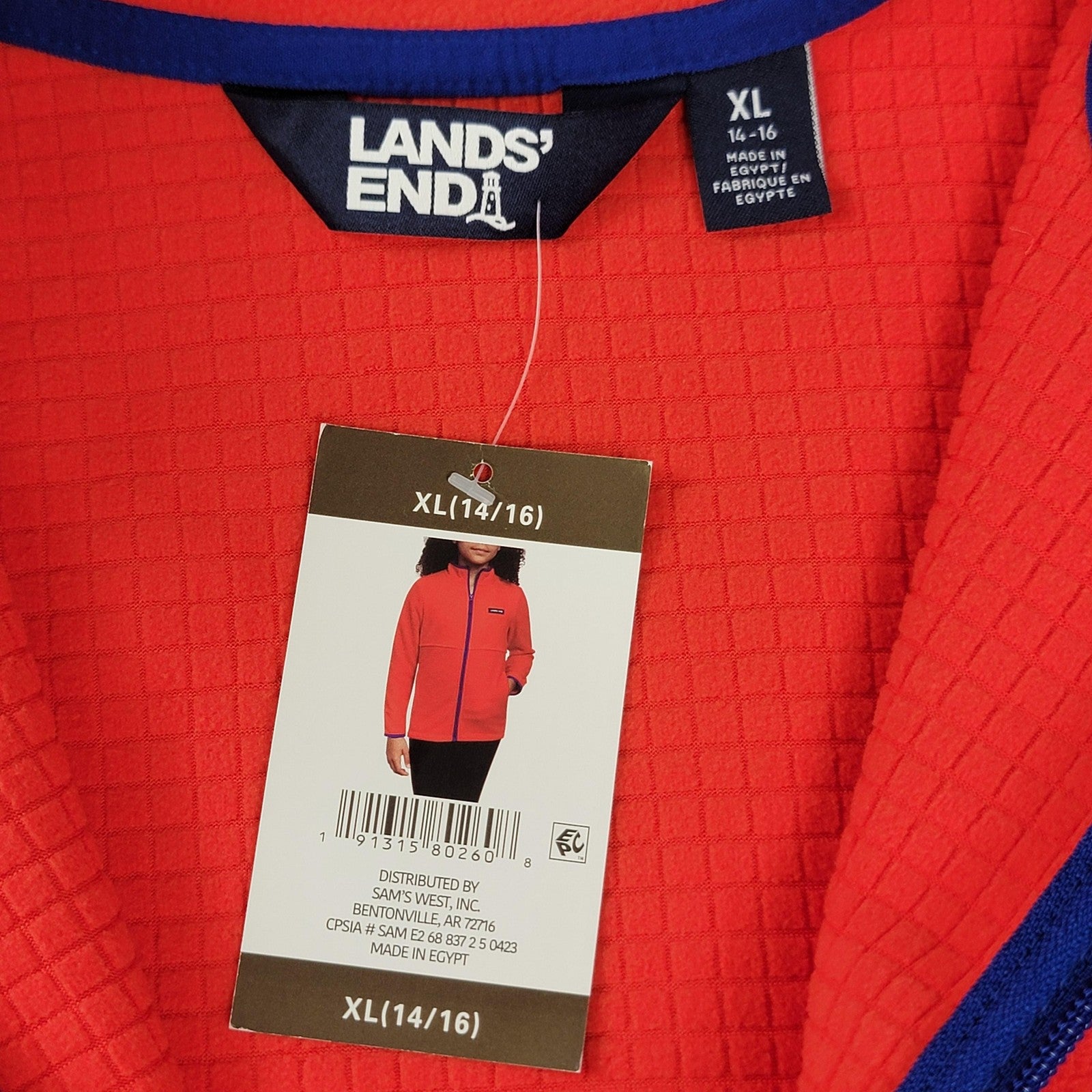 2 Pk Lands End Jacket Youth XL 14/16 Fleece Full Zip Outdoor Pullover NWT