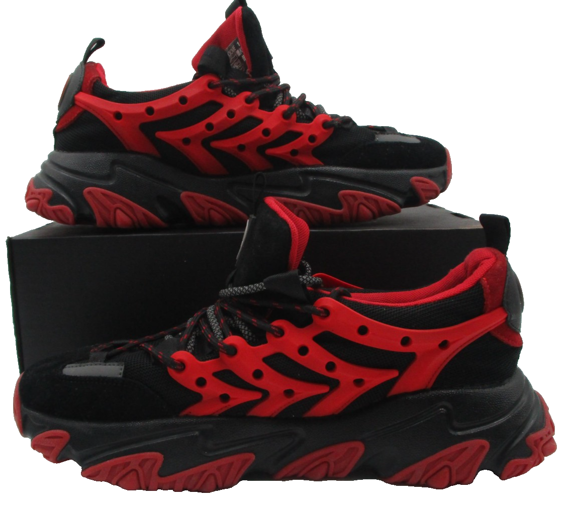 Javi Groove Shoes Mens Size 11 Black Red Chunky Athletic Low Top Sneakers1