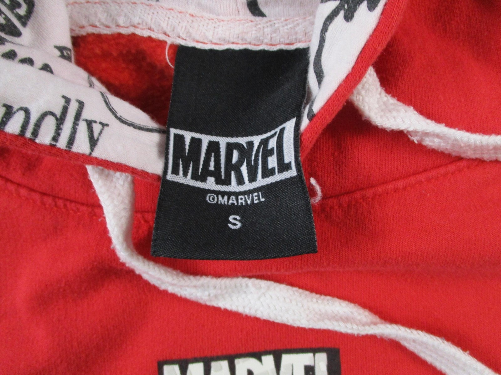 Marvel Hoodie Mens Small Red Pullover Fleece Sweatshirt SpiderMan Graphic Lined8
