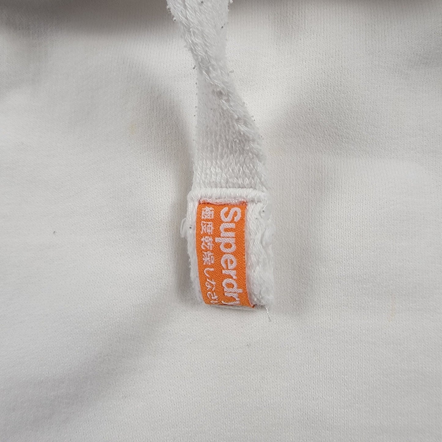 SuperDry Orange Label Hoodie White Sz S