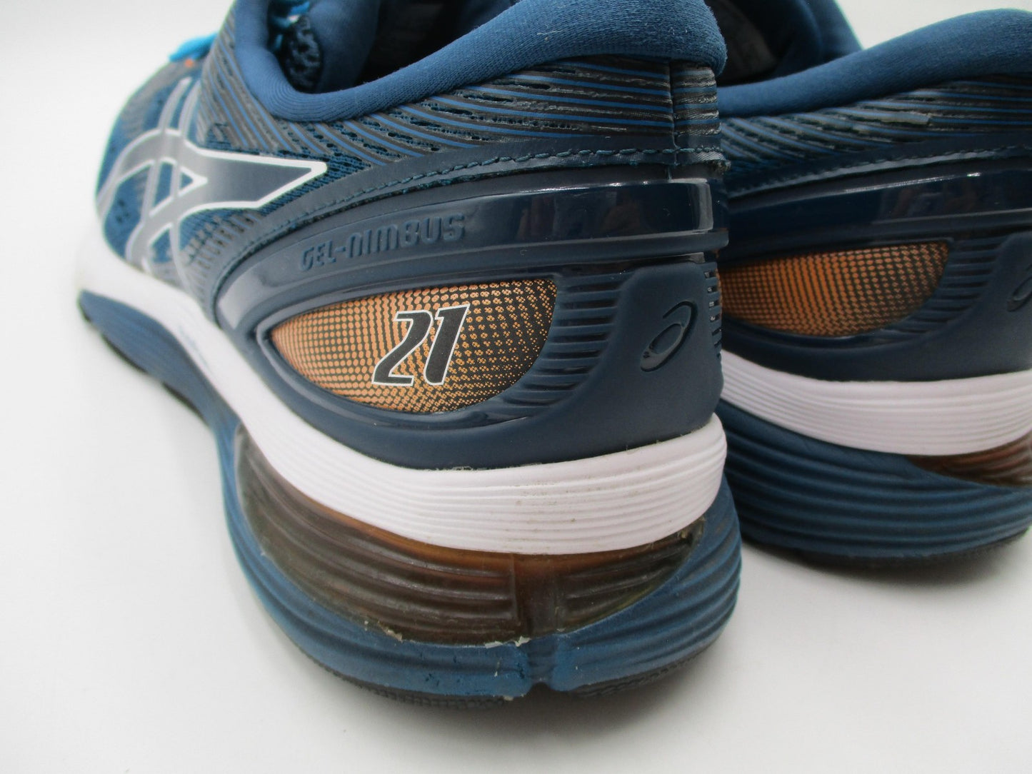 ASICS Gel-Nimbus 21 Shoes Mens Size 11.5 Blue Running Athletic Sneakers 1011A1695