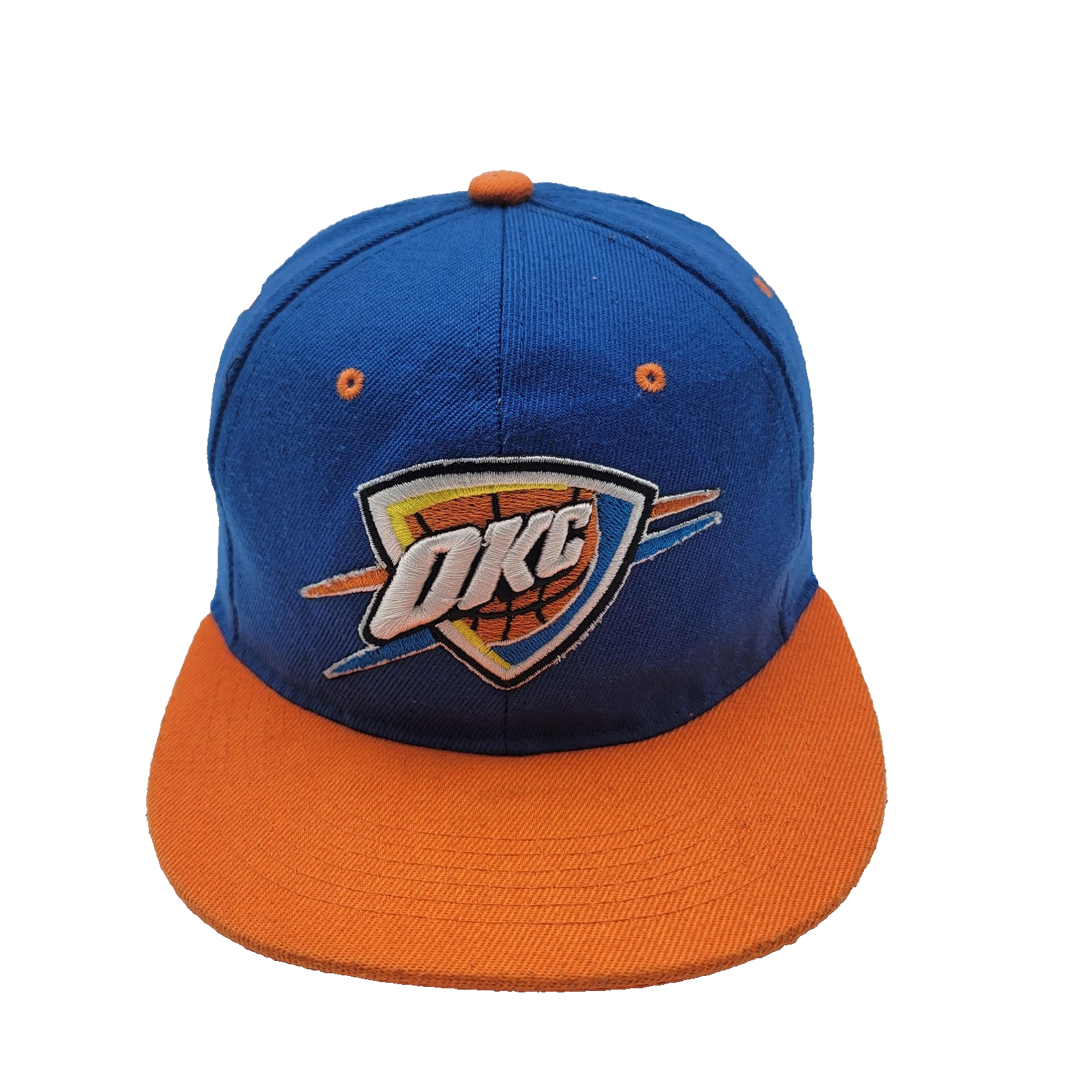 Oklahoma City Thunder Hat Cap Snap Back Blue Orange NBA Basketball Mens0