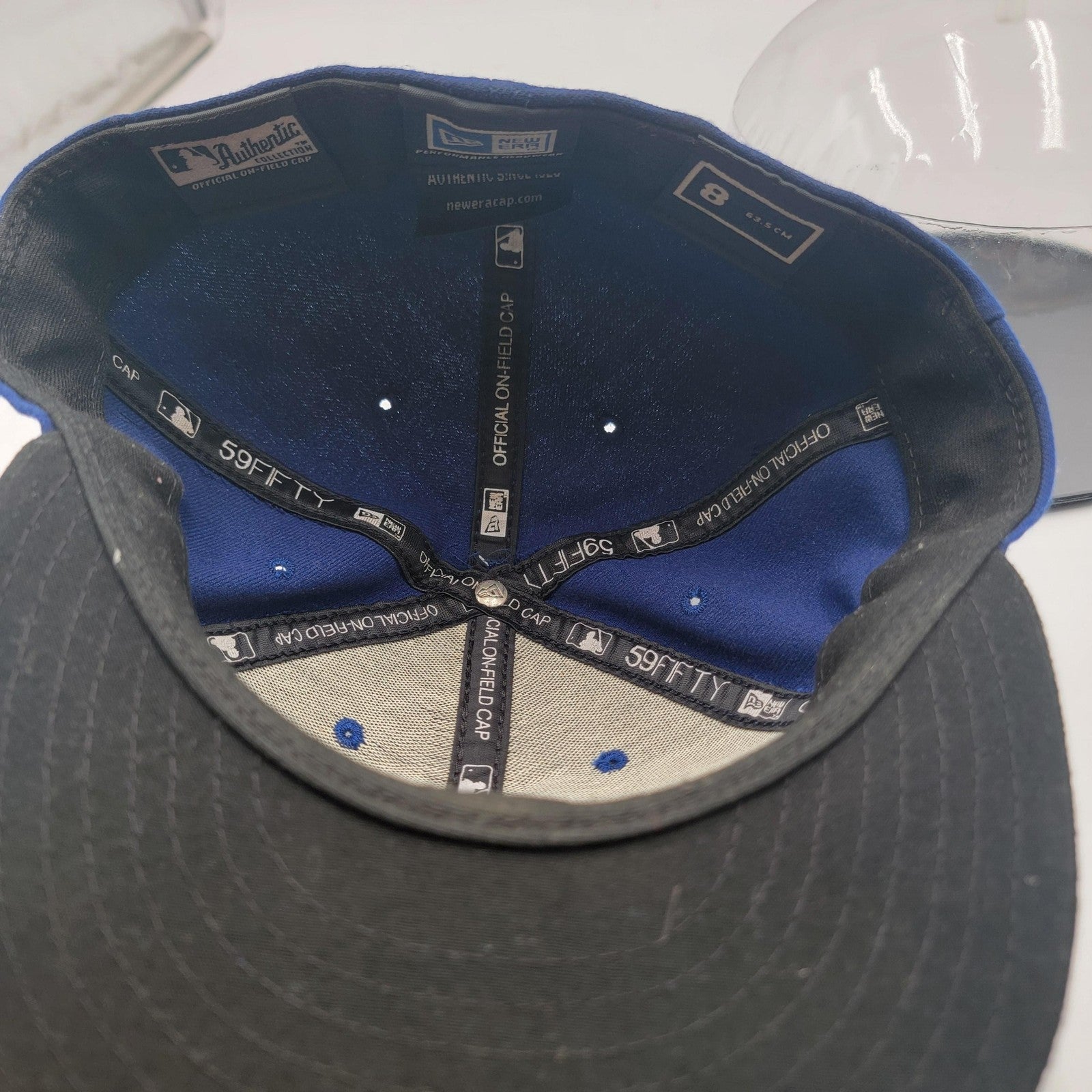 Texas Rangers Hat Cap Fitted Mens 8 Blue Black MLB Baseball Cool Base New Era9