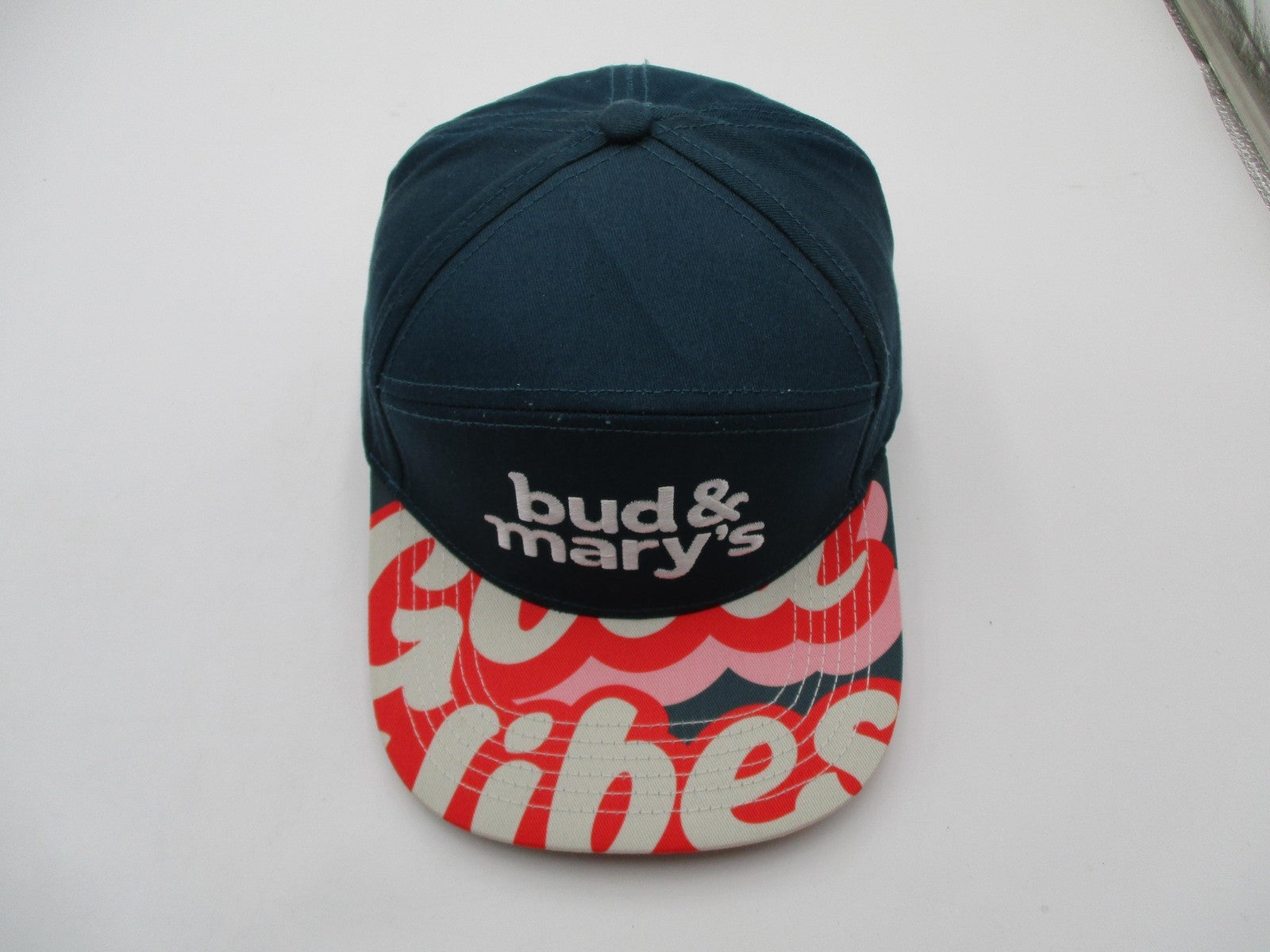 Bud & Mary's Dispensary Hat Cap Snap Back Mens OSFM Teal Good Vibes Graphic Brim7