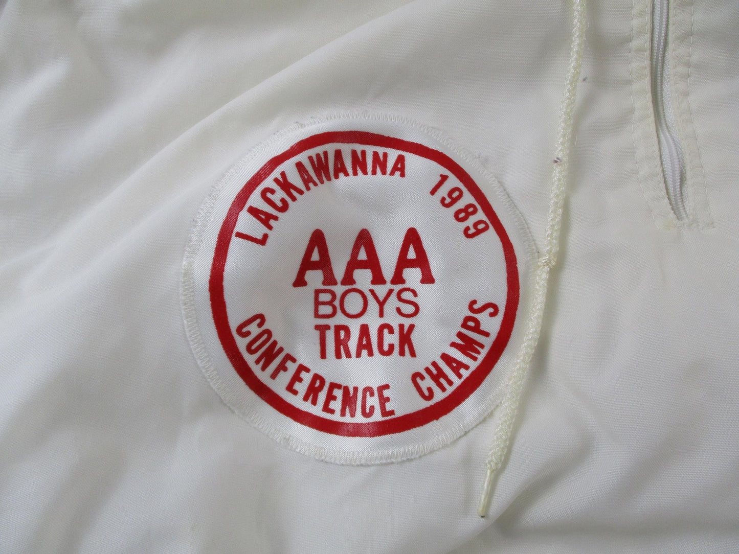 Vintage Holloway Jacket Mens XL White Hooded 1/2 Zip Track NP Varsity 16462